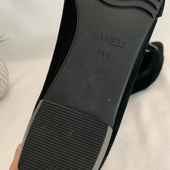 New Vaneli Black Suede Slip On Flat Loafers Woman’s 7.5M - Picture 10 of 11